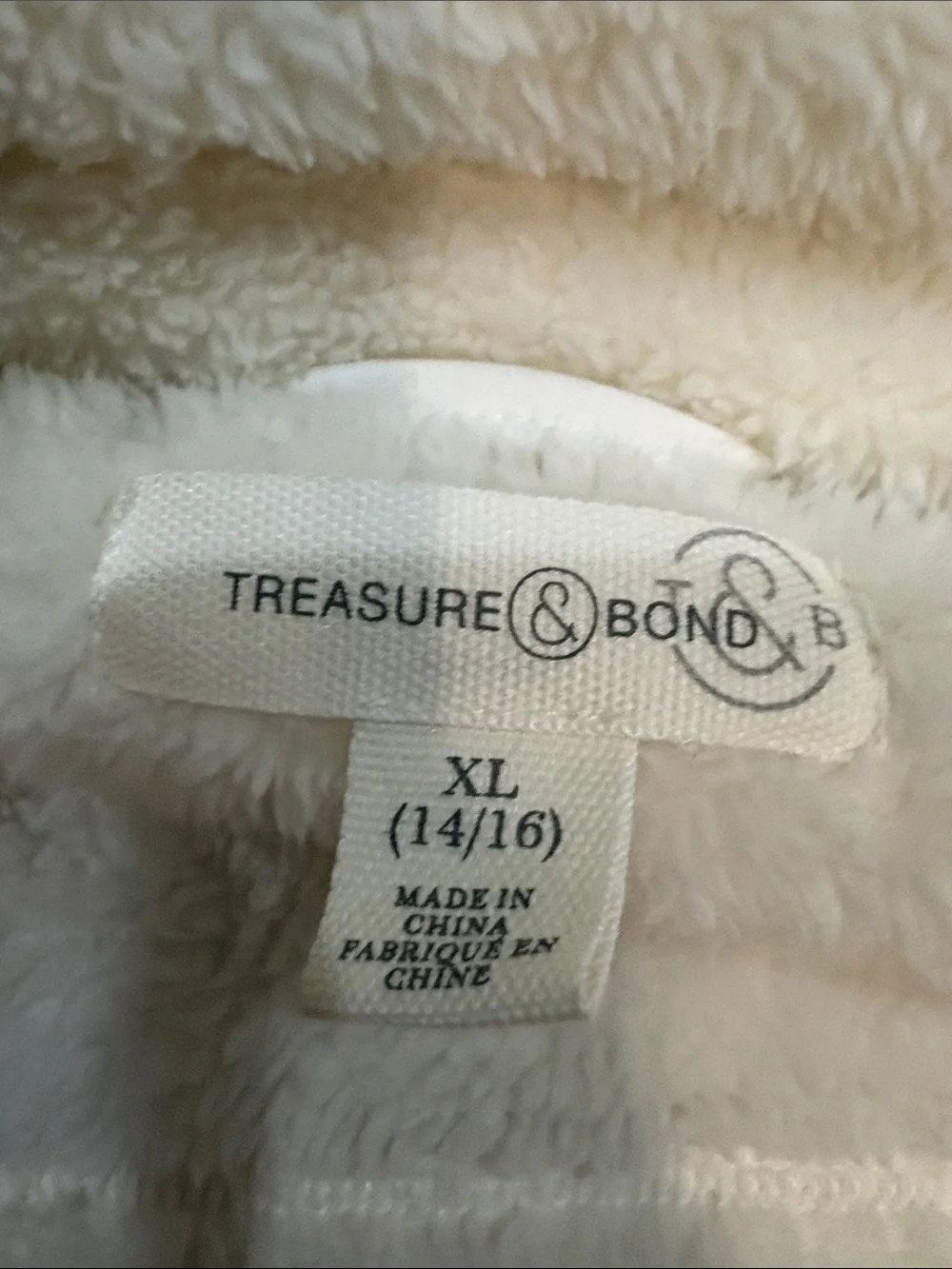 Treasure & Bond Cream Sherpa Shirt Jacket EUC